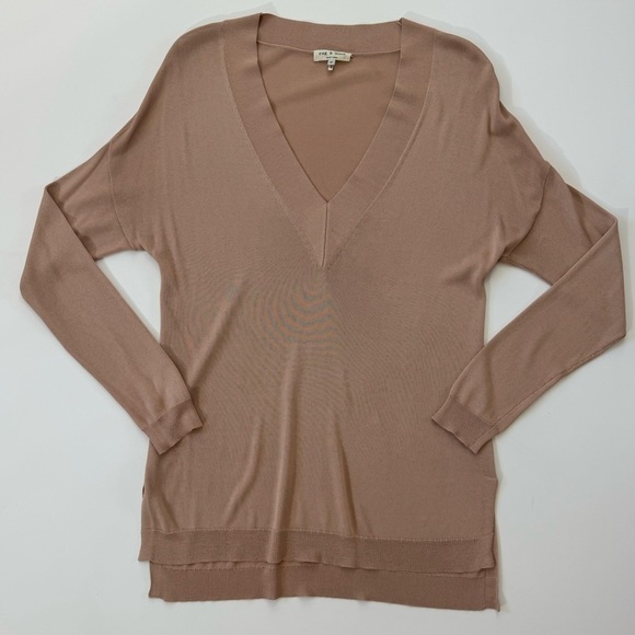 Rag & Bone Yvette V Neck Drop Shoulder Light Viscose Tunic Sweater Medium - Picture 11 of 11
